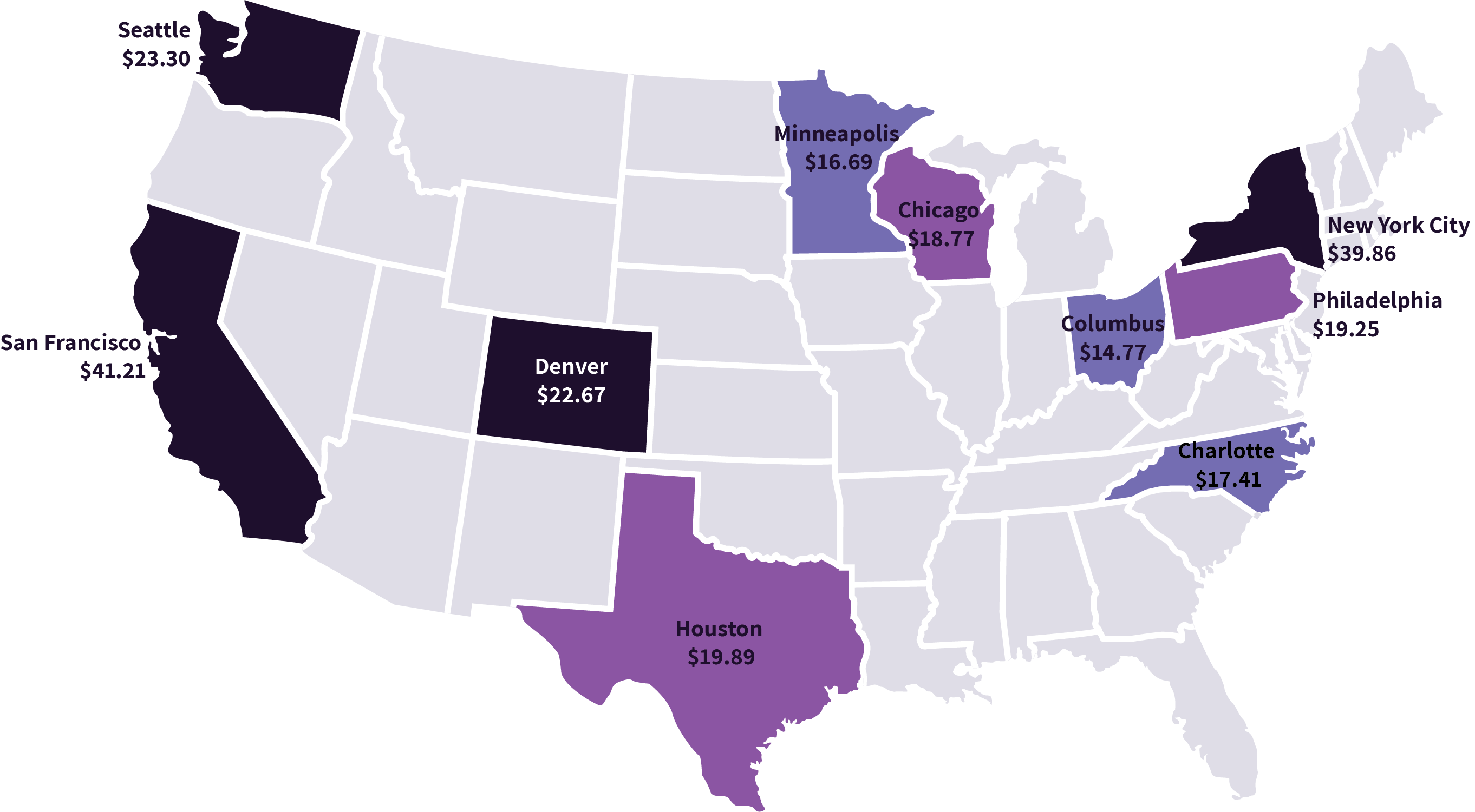 Rent Rate Map Major US Metros